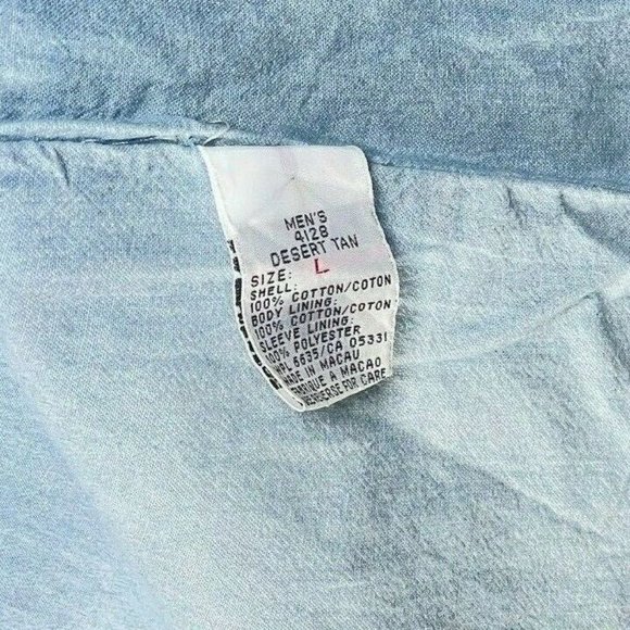 Vintage 90s Woolrich Beige Cotton Utility Work Jacket Mens Size Large Made in Ma - Picture 8 of 10